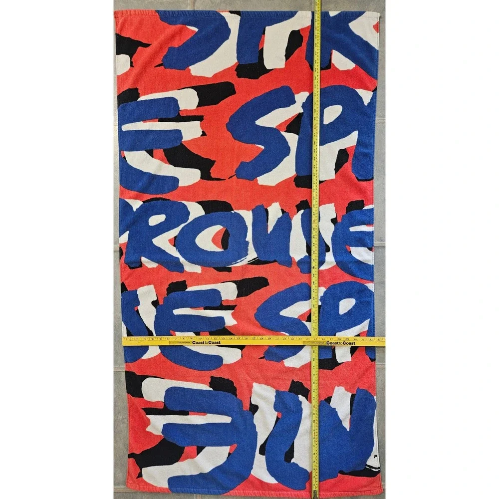 Stephen Sprouse Graffiti Beach Towel 2002 Target Jay Franco Red Blue Cotton Y2K